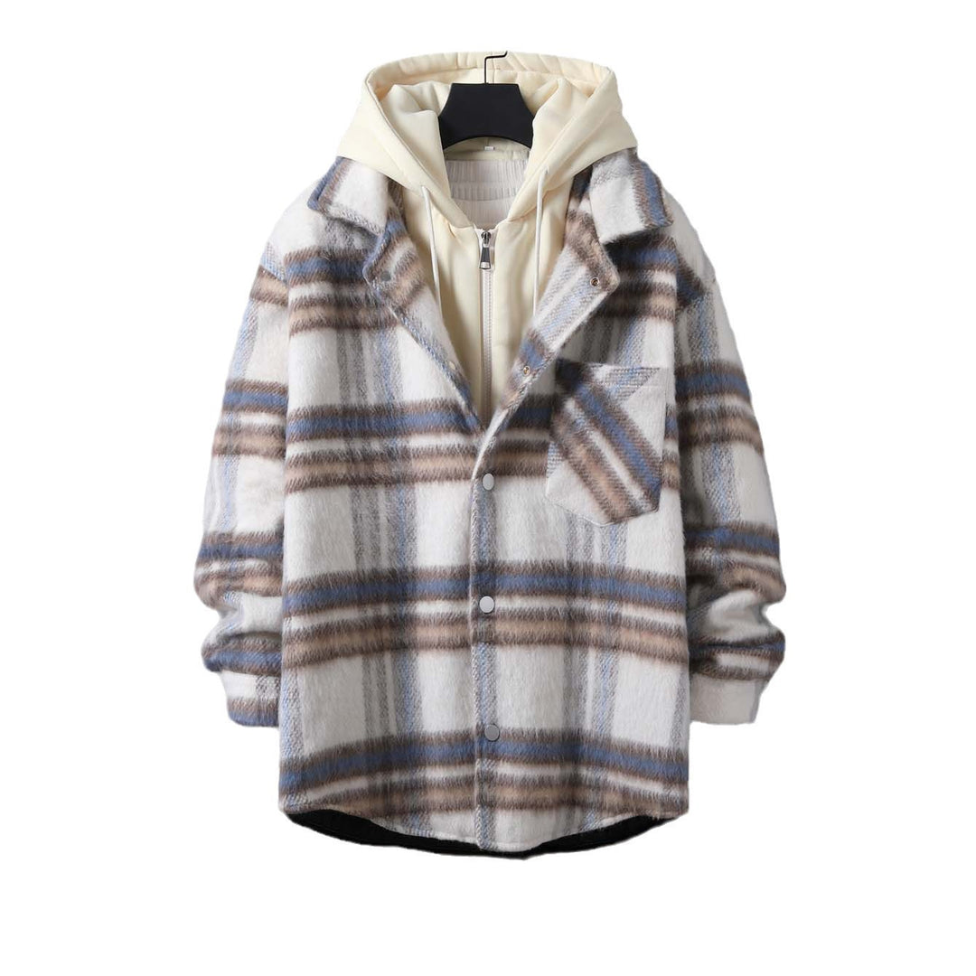 Damen lässige Karojacke mit weichem Futter und praktischen Taschen Fudus