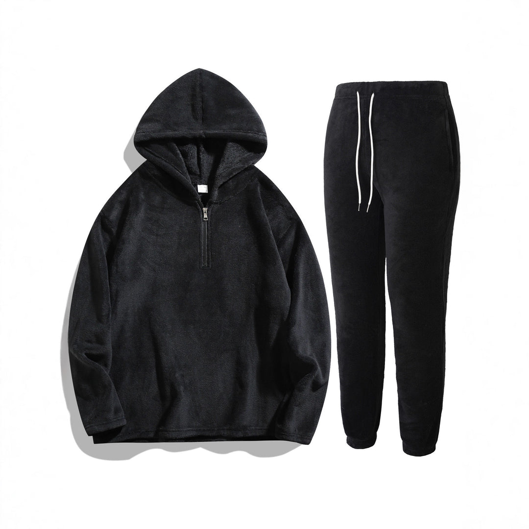 Damen Kapuzensweater und Jogginghose Set aus kuscheligem Fleece Fudus