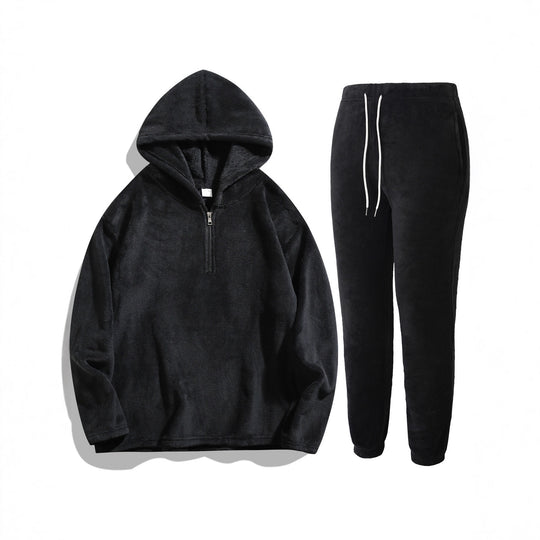 Damen Kapuzensweater und Jogginghose Set aus kuscheligem Fleece Fudus
