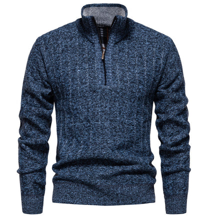 Herren Pullover mit Stehkragen und Zipper Fudus