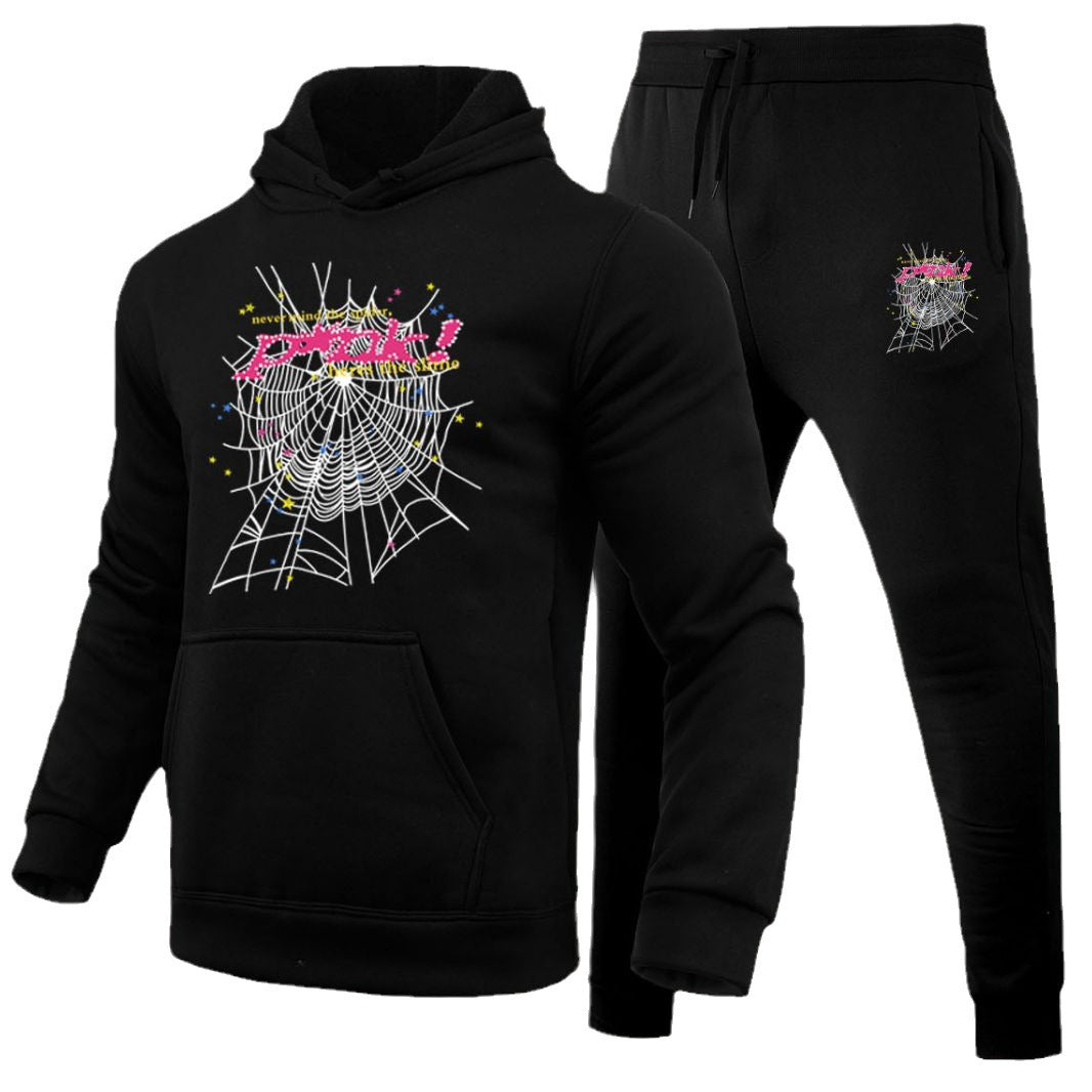 Damen Hoodie und Jogginghose Set mit einzigartigem Spinnennetz-Design Fudus