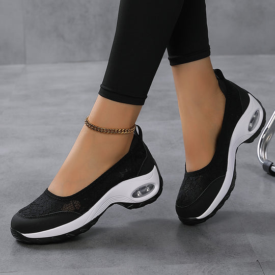 Damen Komfortable Schnürschuhe mit hochelastischem Obermaterial und dämpfender Sohle Fudus