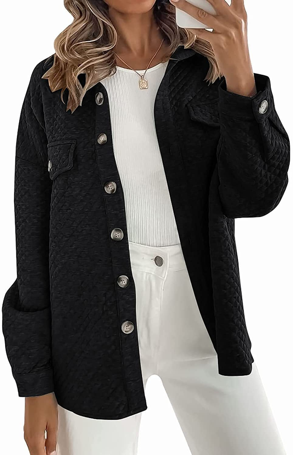 Damen gestepptes Hemdjacke Fudus