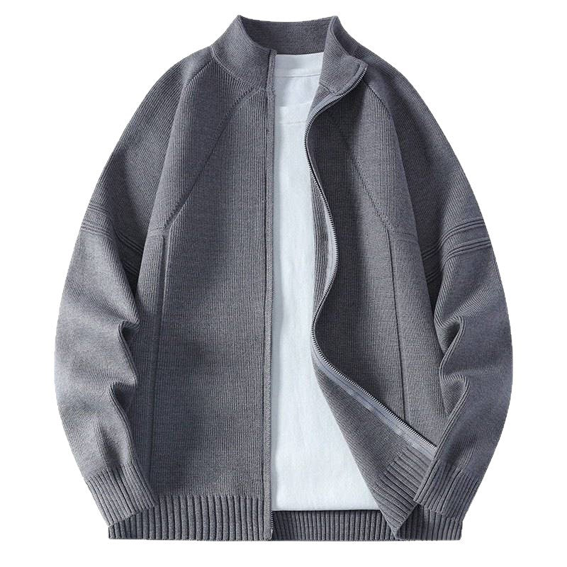 Damen lässige Jacke mit hohem Kragen und durchgehendem Reißverschluss Fudus