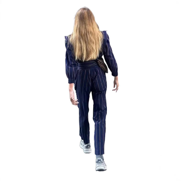 Damen Anzug mit tailliertem Schnitt und seitlichem Gürtel Fudus