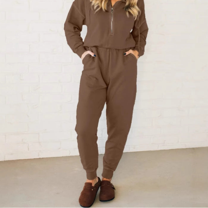 Damen Jumpsuit mit Stehkragen und funktionalen Taschen