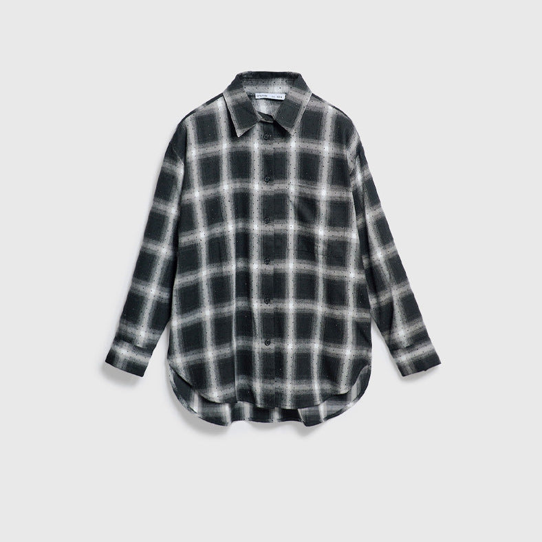 Damen karierte Langarmbluse Fudus