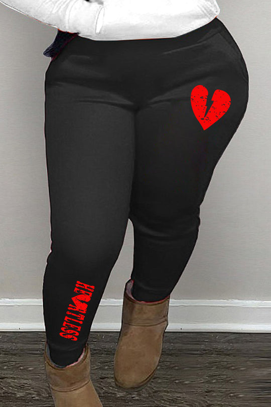 Damen Jogginghose mit modernem Herzmotiv Fudus