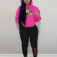 Damen Hoodie und Jogginghose Set mit inspirierendem Barbie-Motiv Fudus