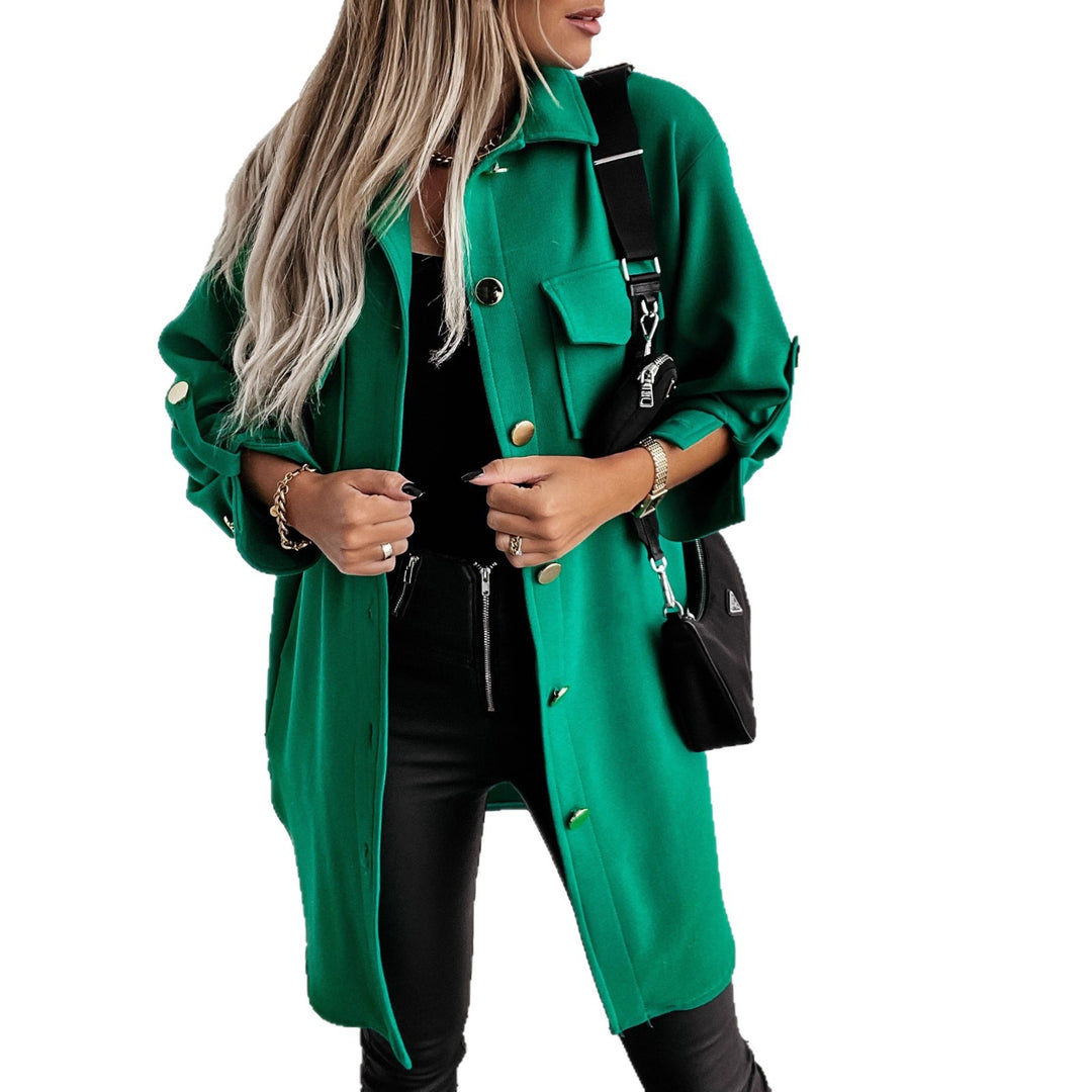 Damen Langarmjacke mit eleganter Knopfleiste und praktischen Taschen Fudus