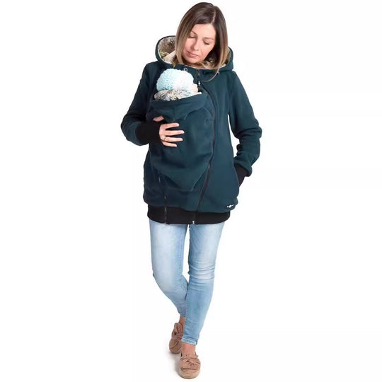 Damen kuscheliger Tragepullover mit integriertem Baby-Einsatz Fudus