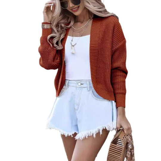 Damen Grobstrickcardigan mit lässigem Schnitt und offenen Vorderteilen Fudus