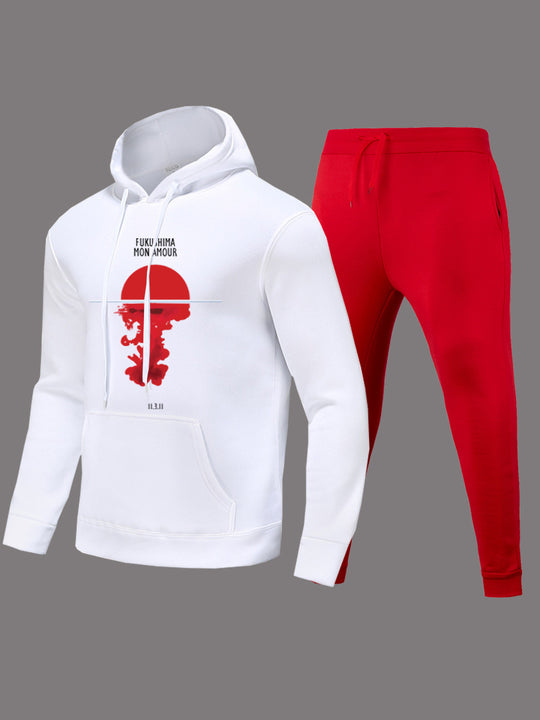 Damen Hoodie mit kreativem Druck und Jogginghose im urbanen Stil Fudus