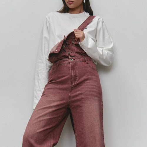 Damen Lässige Jeanslatzhose Fudus