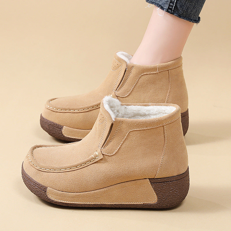 Damen Komfortable Warmgefütterte Stiefeletten mit rutschfester Sohle Fudus