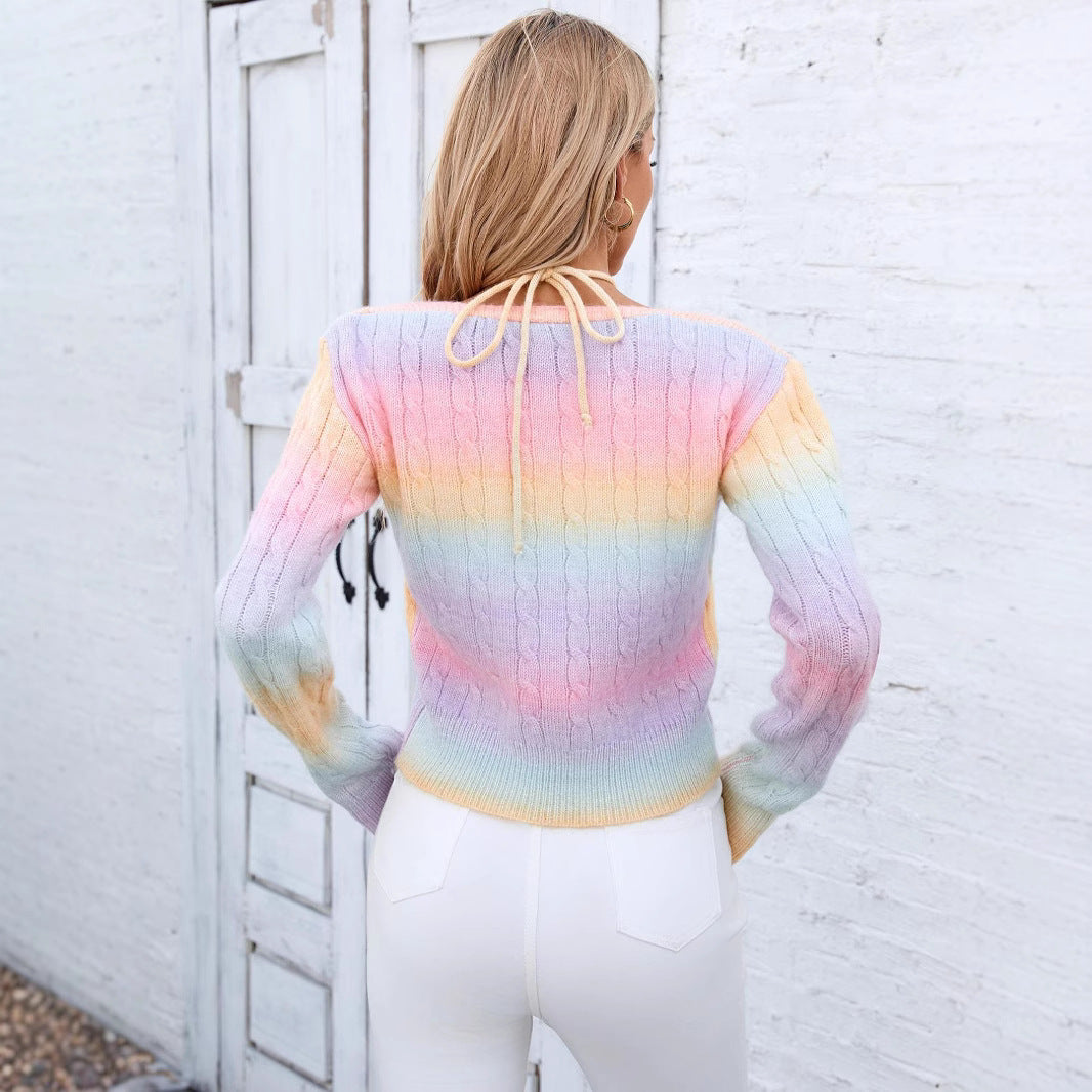 Damen Kuscheliger Pullover mit Schulterauschnitten und Zopfmuster Fudus