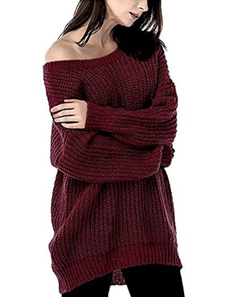Damen Grobstrickpullover mit weichem Material und weitem Schnitt Fudus