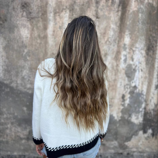 Damen Kuschelige Jacke mit eleganten Kontrastdetails Fudus