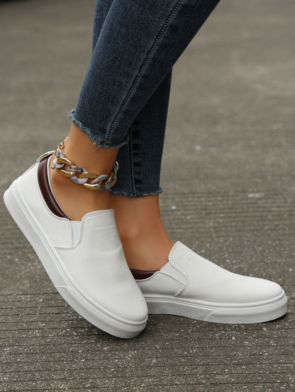 Damen Slip On Sneakers Aus Hochwertigem Obermaterial Mit Elastischen Einsätzen