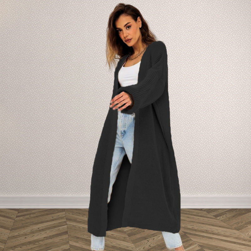 Damen Langstrickcardigan mit lässigem Schnitt und strukturiertem Design Fudus
