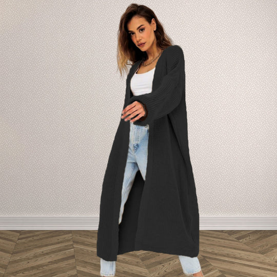 Damen Langstrickcardigan mit lässigem Schnitt und strukturiertem Design Fudus