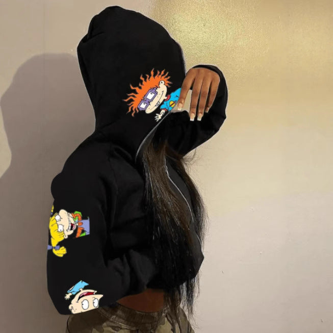 Damen Kapuzenpullover mit kreativem Cartoon-Design Fudus