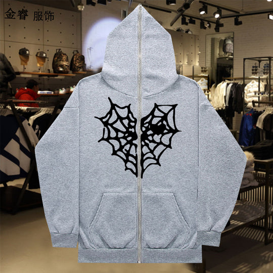 Damen Hoodie mit auffälligem Spinnennetz-Design Fudus