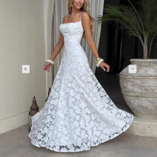 Abendkleid Damen Spitze A-Linie Elegant