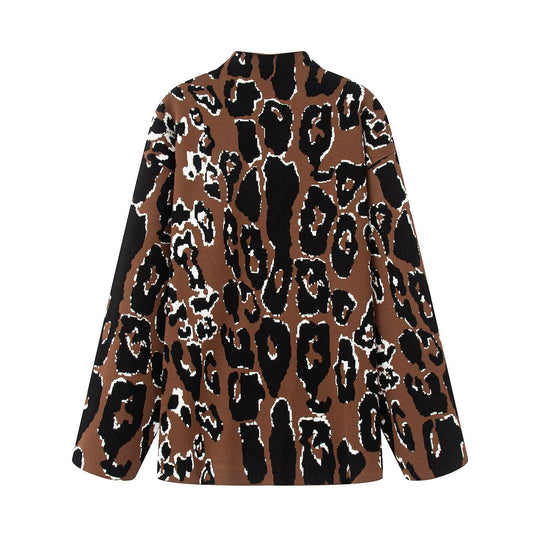 Damen modischer Longblazer im Leo-Design Fudus