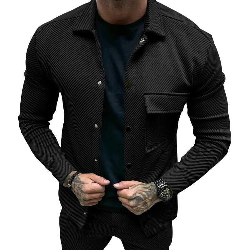Herren modische Jacke mit strukturiertem Design und praktischen Taschen Fudus