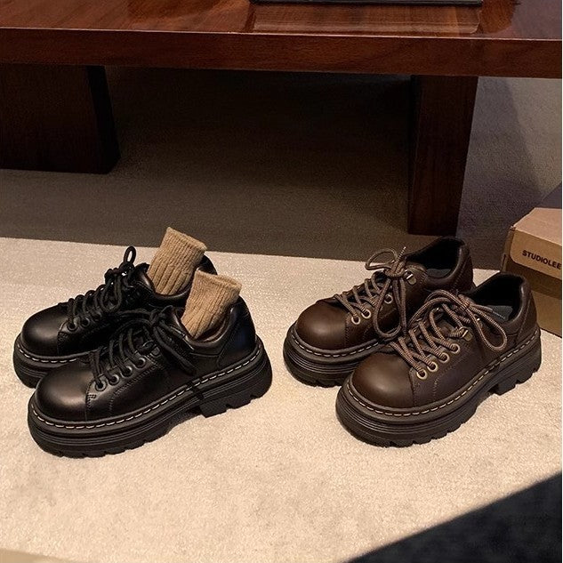 Damen Chunky Schnürschuhe Profilsohle Modernes Design