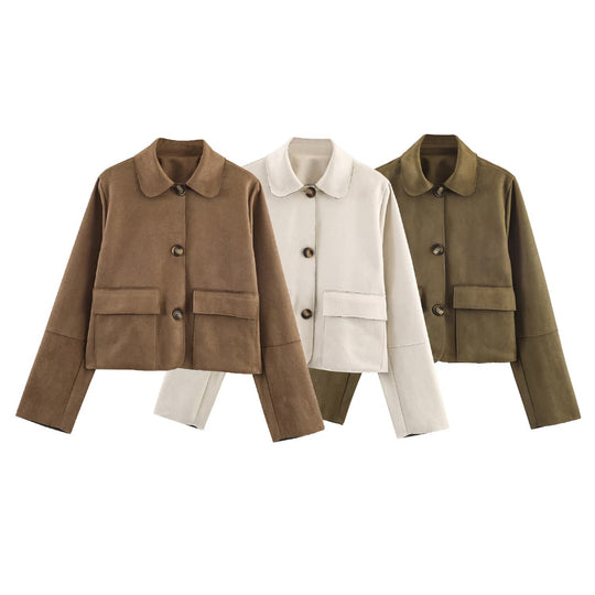 Damen Kurzjacke mit praktischen Taschen Fudus