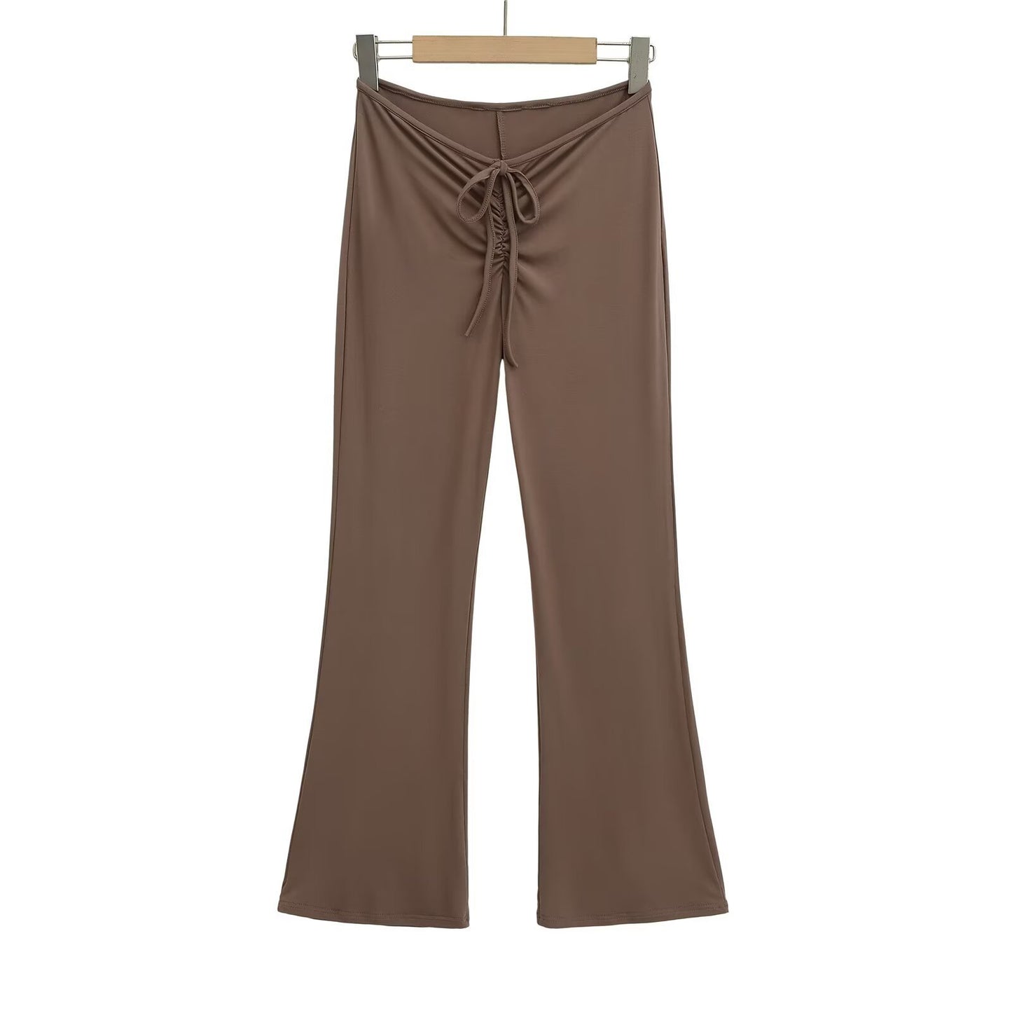 Damen Leggings mit verstellbarem Taillenzug und schickem Flared-Schnitt Fudus