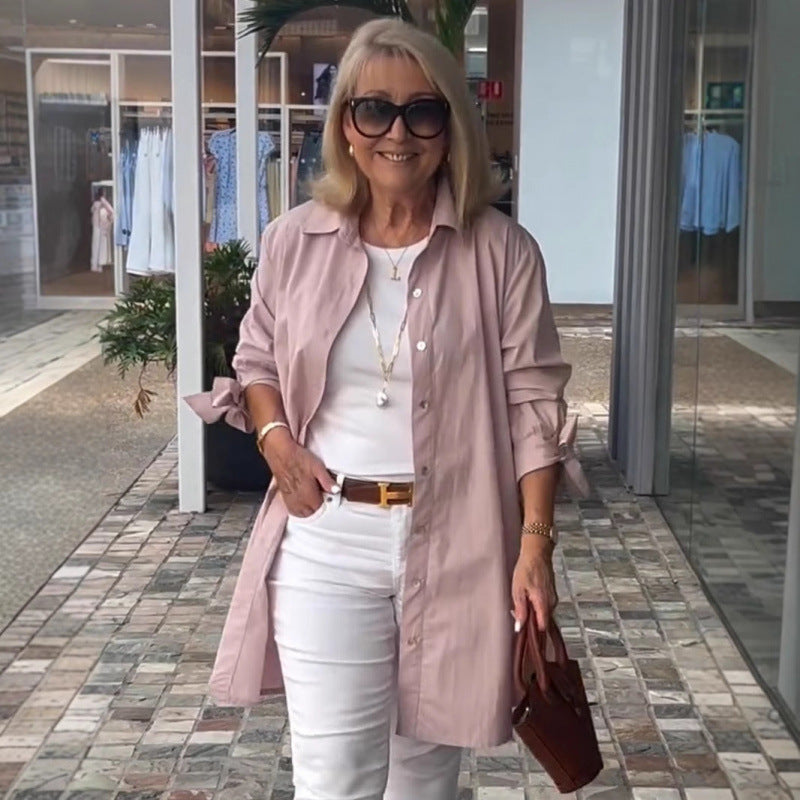 Damen Lässige Hemdblusenjacke im modernen Schnitt Fudus