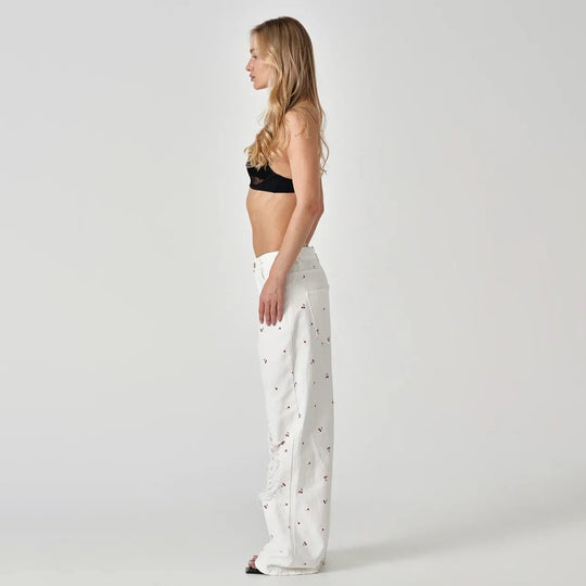 Damen lässige High-Waist Jeans mit stylischen Destroyed-Details Fudus