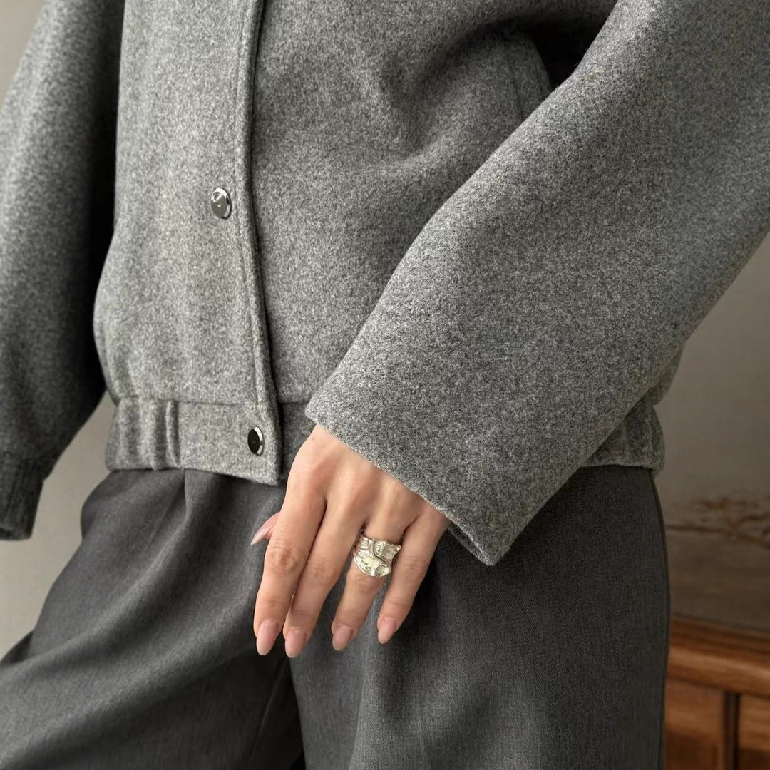 Damen lässige Oversized-Jacke mit modernem Schnitt und praktischen Taschen Fudus