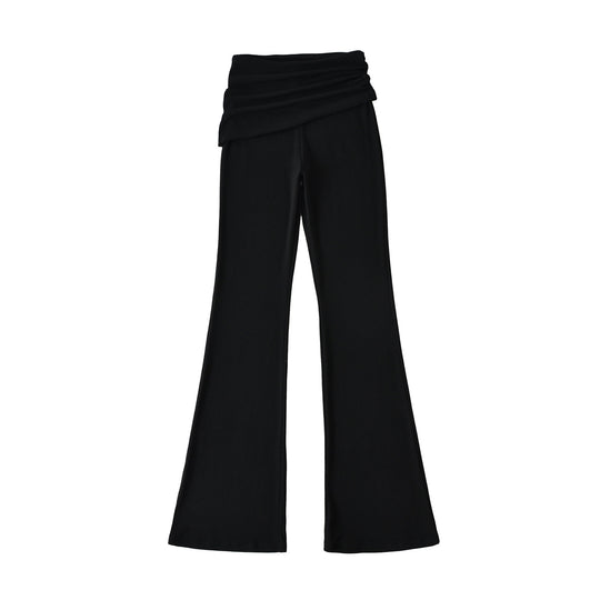 Damen komfortable Palazzo-Hose mit breitem Bund Fudus