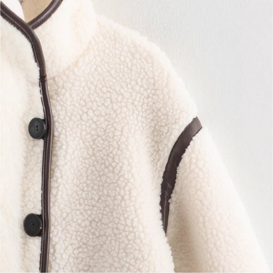 Damen kuschelige Fleecejacke mit hochschließendem Kragen und praktischen Taschen Fudus