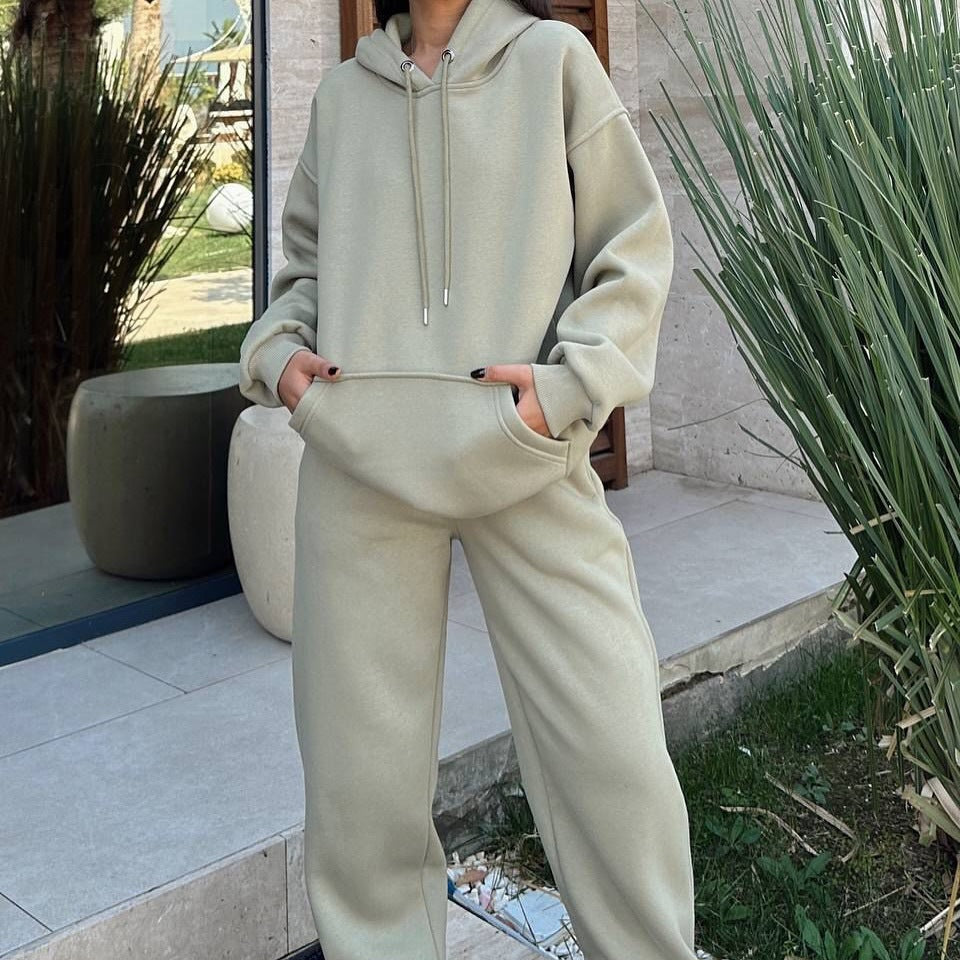 Damen komfortable Oversized-Fleece-Hoodie Fudus