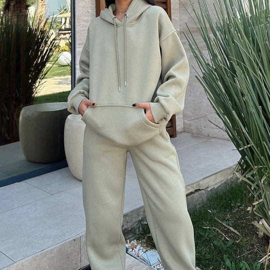 Damen komfortable Oversized-Fleece-Hoodie Fudus