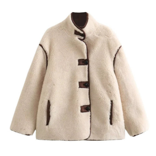 Damen kuschelige Weste mit Knopfleiste Fudus