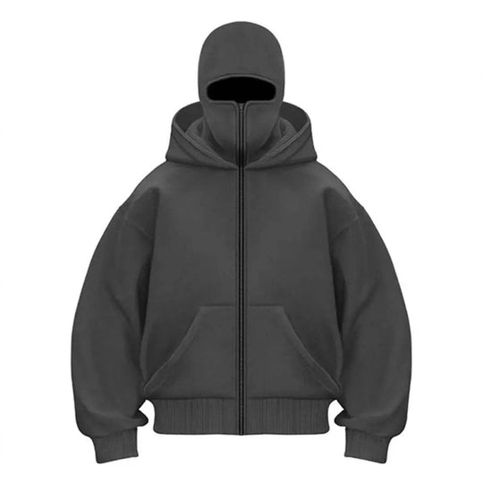 Damen Modischer Kapuzenpullover mit hochabschließendem Reißverschluss Fudus