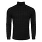 Herren Strickpullover Zopfmuster Warm Weich Hoher Kragen