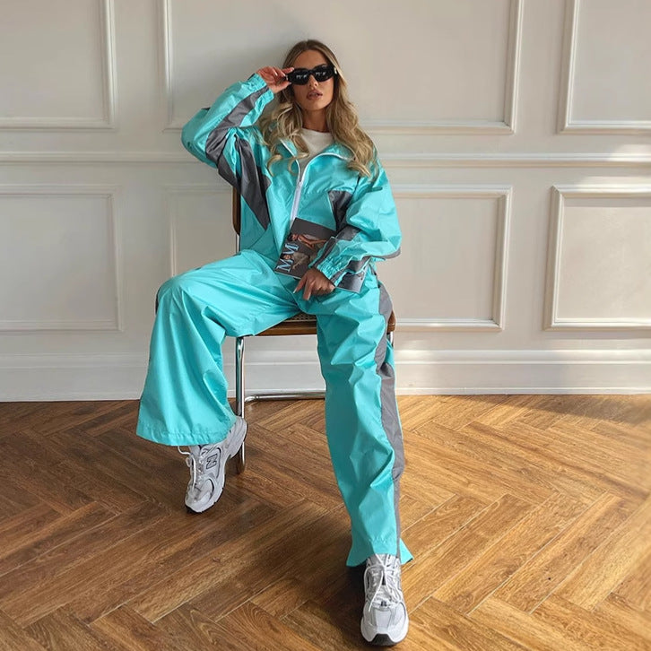 Damen Trendiger Kontrast Cardigan Mit Hosen Set