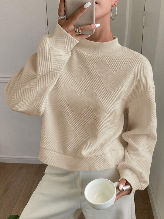 Damen Komfortabler Sweatshirt mit strukturiertem Gewebe Fudus