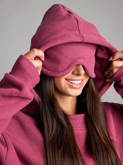 Damen Kapuzenpullover mit integriertem Schlafmasken-Design und weicher Innenseite Fudus