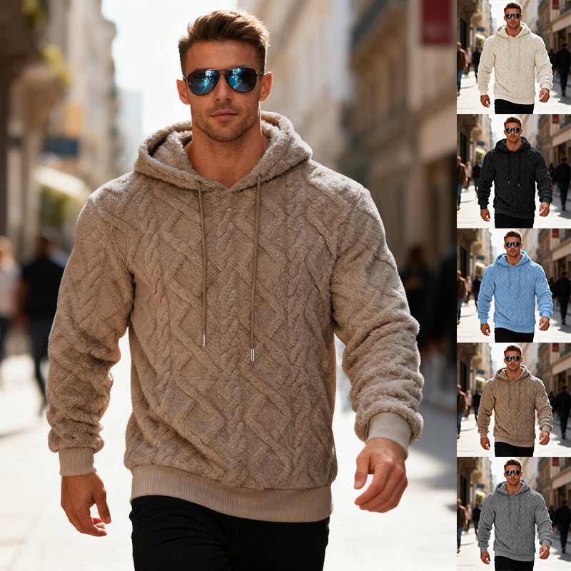 Herren kuscheliger Hoodie mit strukturiertem Fleece Fudus