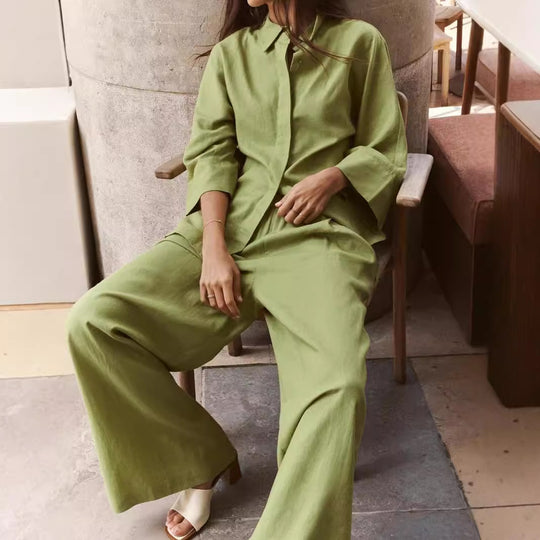 Damen lässige Oversize-Hembluse aus leichtem Baumwollmix mit klassischen Details Fudus