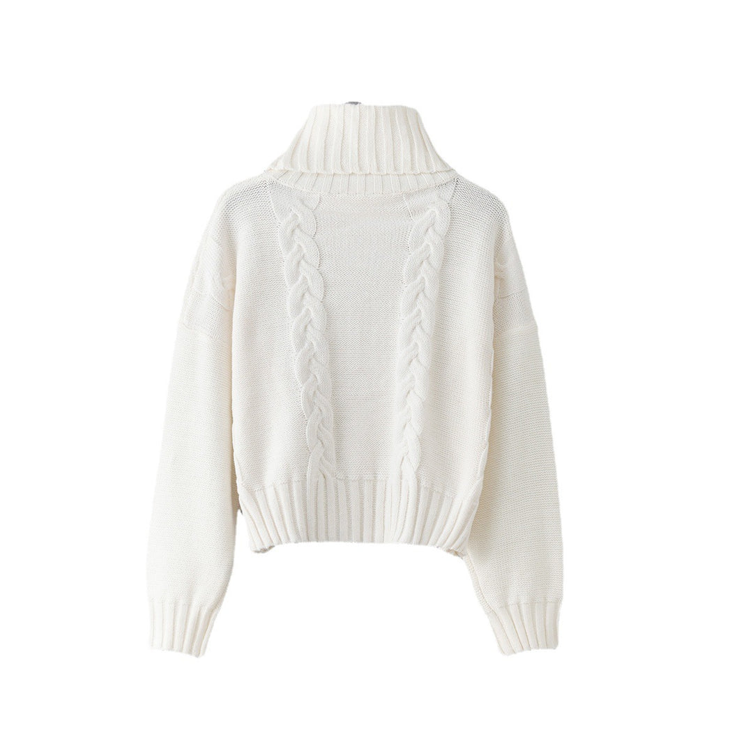 Damen Grobstrick Pullover mit strukturiertem Zopfdesign Fudus