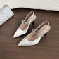 Damen Elegante Sling Pumps Riemchen